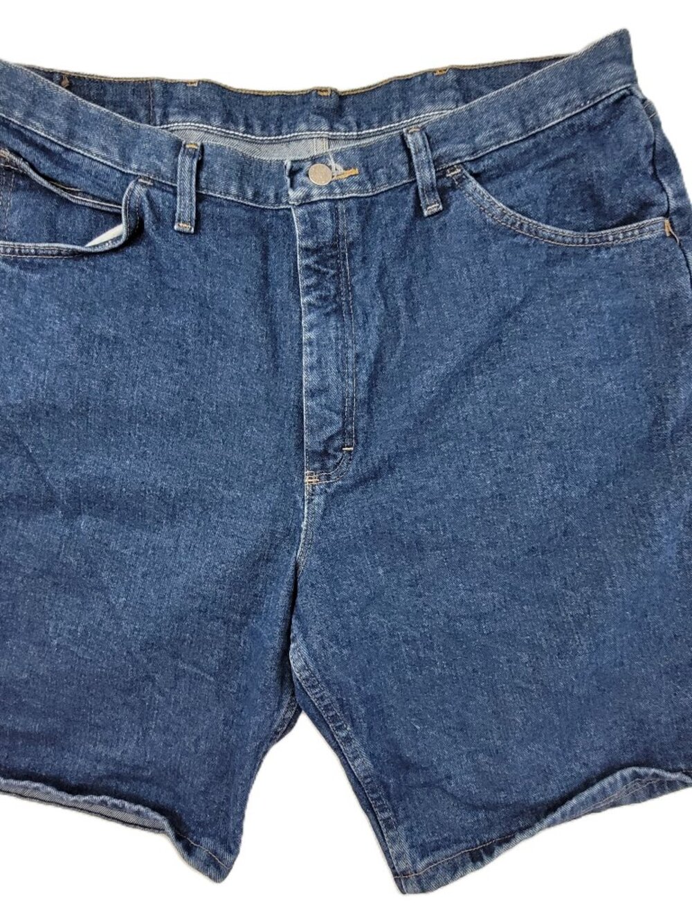 Wrangler Jean Shorts Mens 38 Blue Heavy Denim 100% Cotton Relaxed Fit 5 Pockets